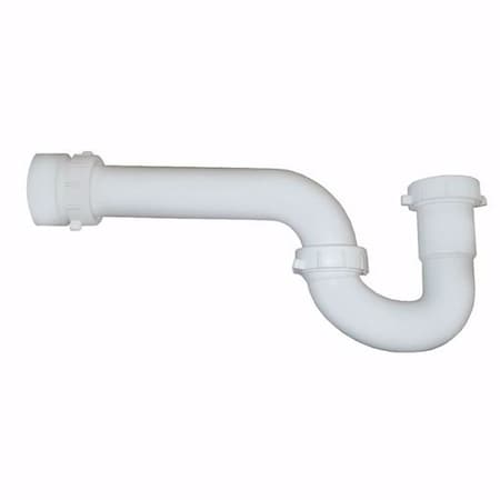 Jones Stephens 1-1/2in. White Plastic Solvent Weld P-Trap with Solvent Weld Marvel Adapter P37032