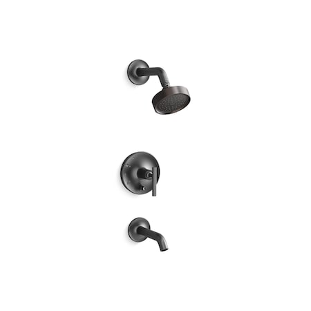 Kohler Purist Rite-Temp bath and shower trim kit with push-button diverter and lever handle, 1.75 gpm T14420-4G-BGP