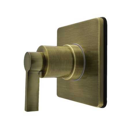 Kingston Brass Single-Handle Six-Way Diverter Valve with Square Trim Kit, Antique Brass KS4043NDL