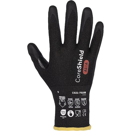 Pip Global Safety Cut Protection Gloves, Black, 10", PR CS21-7518B-7