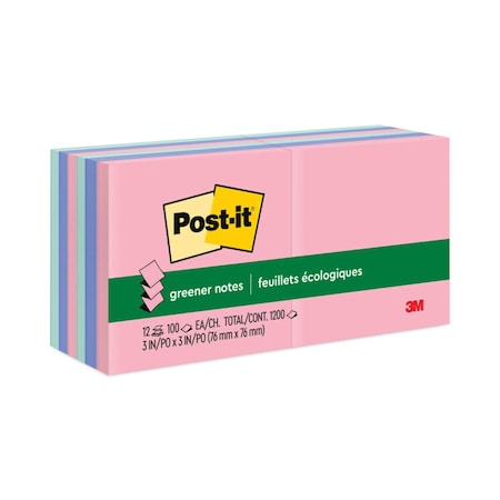 Post-It Pad, 3"x3", Recyc, Popup, Ps, PK12 R330RP-12AP