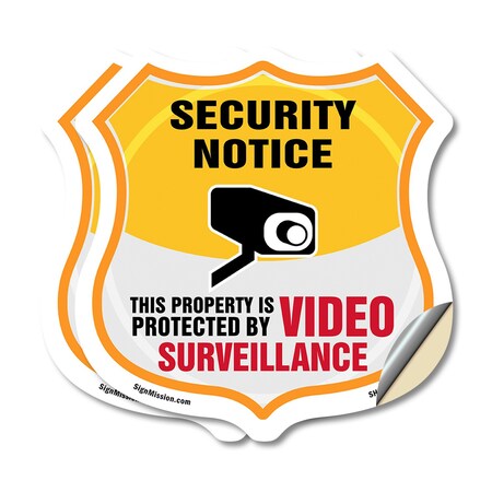Signmission Security Notice Shield Sign This Propert, 4 inch X 4 inch, Vinyl Decal, 2PK SHI-D-2PACK-4-462