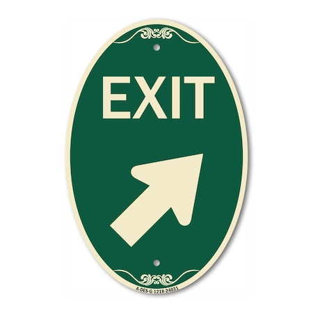 Signmission Exit Sign, Heavy Gauge Aluminum, 18 in W, 12 in H A-OV-G-1218-24031