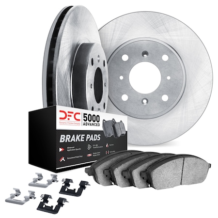Dynamic Friction Co DFC Brake Rotor with 5000 Brake Pads and Hardware Kit 6512-55061