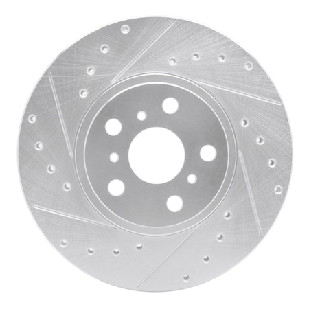 Dynamic Friction Co DFC Brake Rotor - Drilled and Slotted - Silver 631-76045L