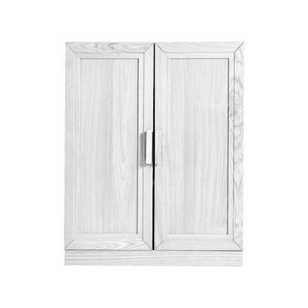 Homeroots 31in White Wood Corner Accent Cabinet With Two Doors 719679