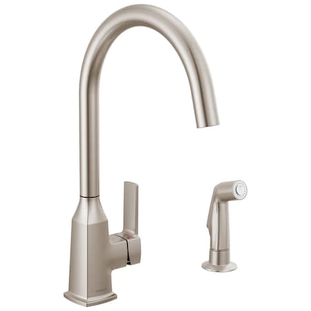 Peerless Ezra Single-Handle Kitchen Faucet with Spray Stainless P1971LF-SS