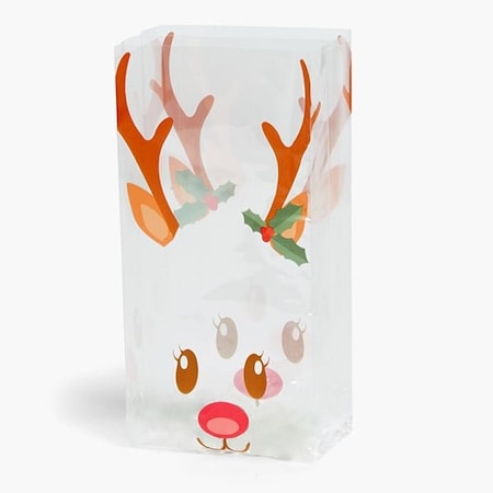 Nashville Wraps Reindeer Cello Bags, 5x3x11.75 in, 100PK C4BRD