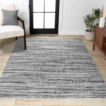 Jonathan Y Loom Modern Strie' Black/Gray 8 ft. x 10 ft. Area Rug SOR200C-8