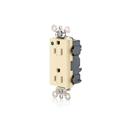 Leviton Extra Heavy Duty Hospital Grade Decora Receptacle, 15 Amp, 125 Volt M1626-PLI