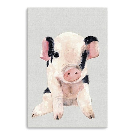 Homeroots Cute Pink Piglet Unframed Print Wall Art 398984