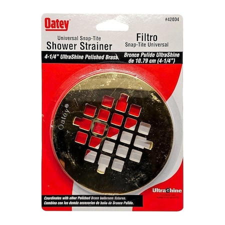 Oatey 42004 Drain Strainer, Stainless Steel, Polished Brass 420044