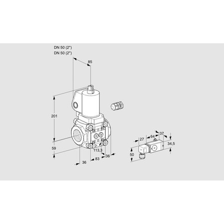 Honeywell Kromschroder Solenoid Gas Safety Valve - VAS-VCS, Class A, 500 mbar, IP65 Rated KS88001975