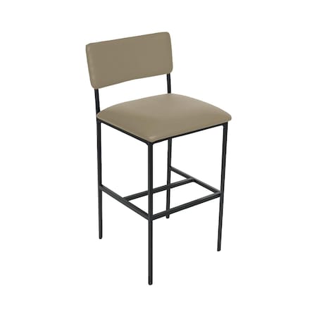 Bfm Seating Meghan Barstool, Grade 4 Upholstered Seat & Back - Steel Frame - Sand Black Finish JS33BM2173-2173SB