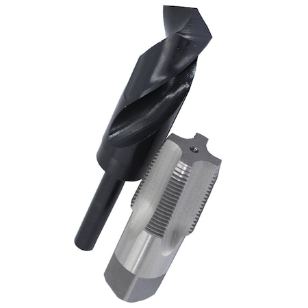 Drill America 1" HSS NPS Tap (National Pipe Straight) and 1-3/16" HSS Drill Bit Kit POUNPS1INCH