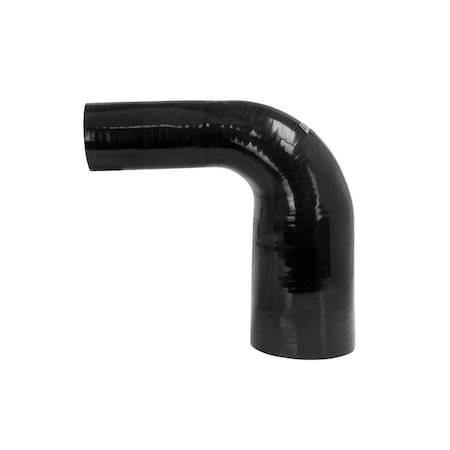 Hps Performance 3/4 in - 1 in ID, 4-Ply High Temp Reinforced Silicone 90 Degree Elbow Reducer Coupler Hose, Black HTSER90-075-100-BLK