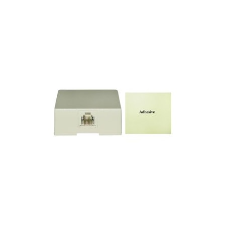 Cable Wholesale Phone Surface Mount Jack, Ivory, RJ11 / RJ12, Data / Voice, 6P6C (6 Pin 6 Conductor) 300-66FF