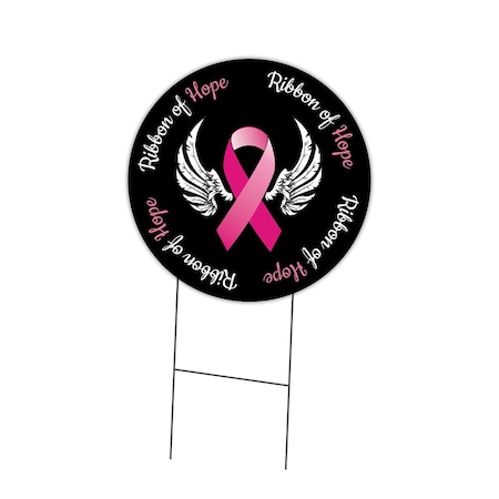 Signmission Ribbon Of Hope Double Sided Corrugated Plastic Circle Yard Sign C-24-CIR-DS-WS-Ribbon of Hope