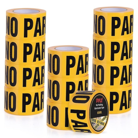 Pyle No Parking Caution Tape Yellow, 200 Meter Roll of Non-Adhesive Safety Barricade Warning Tape, Highly PNPCTX12