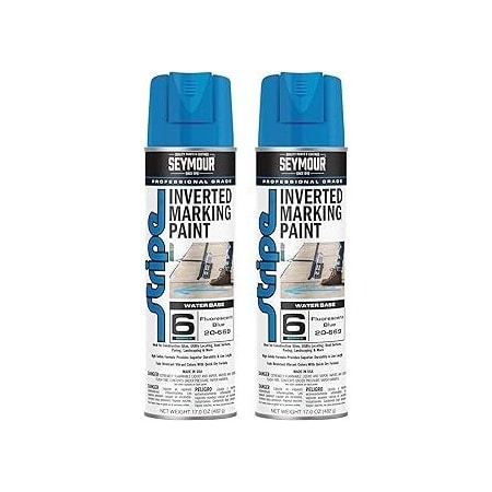 Seymour Midwest Stripe 6-Series Inverted Ground Marking Paint, Fluorescent Blue net 17oz., 2PK 20669-2