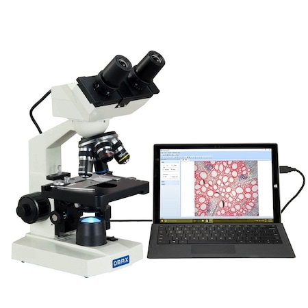 Amscope Omax MD82EZ Digital Integrated Compound Microscope 40X-2500X w/1.3MP Integrated Camera LED Illumina MD82EZ10