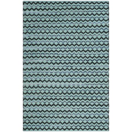 Safavieh Montauk Hand Woven Rectangle RugTurquoise & Blue & Black 6 x 9 ft. MTK120K-6