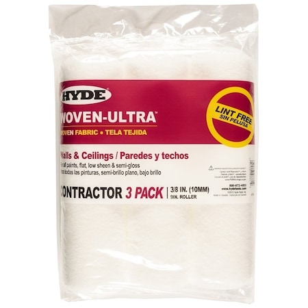 Hyde Roller Cover, 3/8 in Thick Nap, 9 in L, Fabric Cover, 3PK 47329