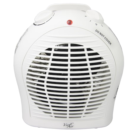 Vie Air 1500W Portable 2-Settings White Fan Heater with Adjustable Thermostat VA-305
