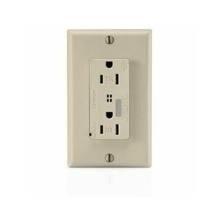Leviton Straight Blade Receptacle, 5-15R, 15 A, 125V AC, Flush Mount, Self-Grounded T7280-I
