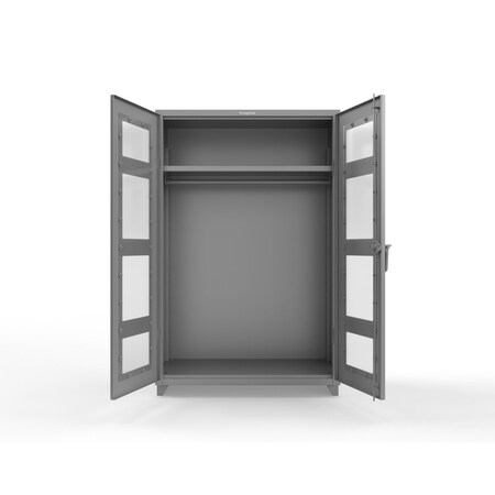 Strong Hold 14 GA Industrial Clear View Uniform Cabinet with Hanger Rod 46-LD-WR-241-L