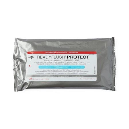 Medline ReadyFlush Protect Flushable Personal Cleansing Wipes with Dimethicone, 576PK MSC263811