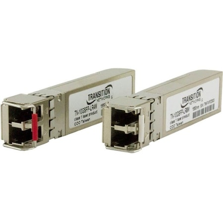 Transition Networks TRANSCEIVER - SFP+, 1000BASE-LX/10GBASE-LR, 1G/10G, SM DUPLEX LC, 1310, 10KM, 3.3 TN-10GSFP-LR1M