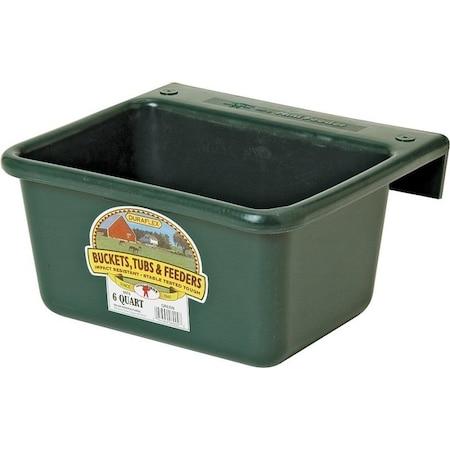 Little Giant Hook Over Feeder, 6 qt Volume, DuraFlex Plastic, Green MF6GREEN