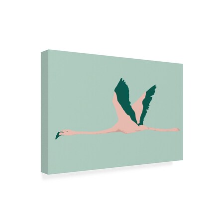 Trademark Fine Art Outdoor Canvas Art - Annie Warren  'Sherbet Flamingos I' Wall Art for Patios, or Gardens WAG35153-OC3047WR