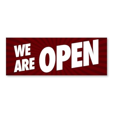 Signmission We Are Open, 12 Inch, Decal D-12-30431
