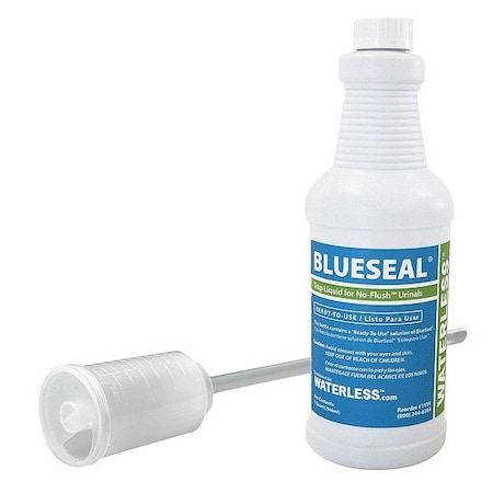 Waterless No-Flush Urinal Waterless Urinal Sealant, Ready To Use, 1 qt, Liquid, Blue 1114