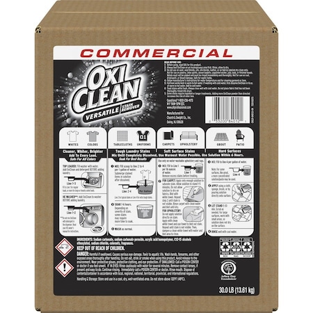Church & Dwight Co. OxiClean, Stain Remover, Regular Scent, 30 Lb Box 3320084012