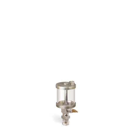 Oil-Rite 5 oz Capacity Single Feed Manual Lubricator w/Acrylic Reservoir - 1/8in. Female NPT, Center Post B1876-005A15B1W