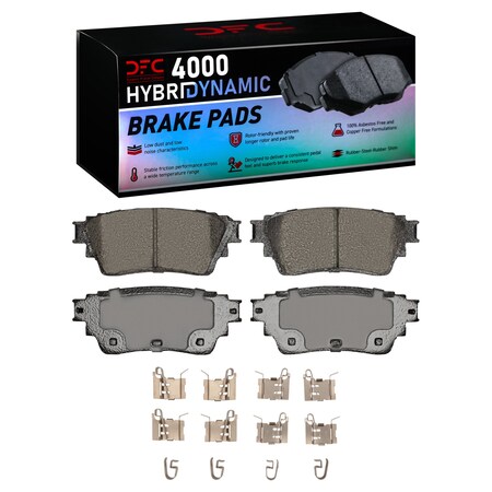 Dynamic Friction Co DFC HybriDynamic Brake Pads Hrdwr Kit 4000-2200-02