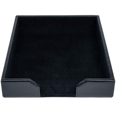 Dacasso Desktop Organizer, Black, Leather, 10.3" W, 13.5" L, 2" H A1401