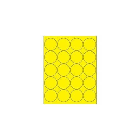 Bubblefast 2 1/2'' Fluorescent Circle Laser Labels BFLL197YE