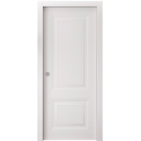 Sartodoors Sliding Pocket Door 18 x 84 inches, BASIC 9422 White, Kit Rail Hardware, Solid Wood Interior Bedr BASIC9422PD-SKIN-18