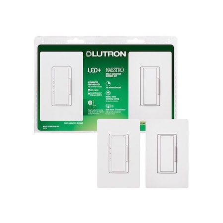 Lutron Dimmer Switch Maestro White 150 W 3-Way White MACL-153MLRHW-W
