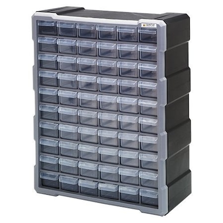 Quantum Storage Systems Drawer Bin Cabinet, Polypropylene, Black PDC-60BK