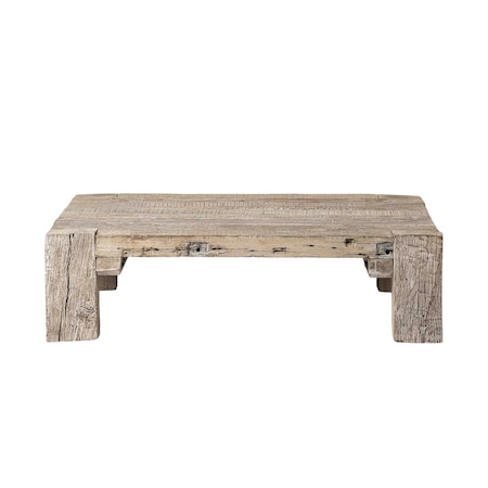 Homeroots 48" Natural Wood Distressed Coffee Table 376292