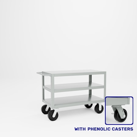 Pucel Extra Heavy Duty Shop Truck, 24 in W x 48 in D x 36 in H, Light Blue ET-2448-3P