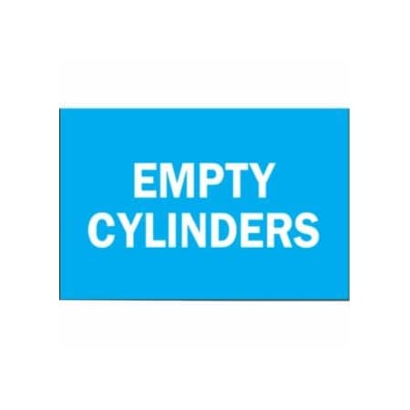 Brady Chemical & Hazardous Material Signs, Empty Cylinders, Plastic, Blue/White 262-25745