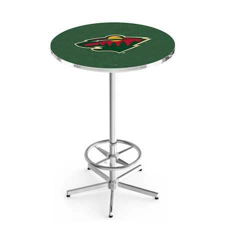 Holland Bar Stool Co 42" Chrome Minnesota Wild Pub Table, 36" dia. Top L216C4236MinWld