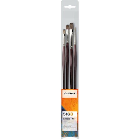 Da Vinci GRIGIO Classic Painting Brushes, Synthetic, Oil, Assorted, 3-Piece Set VA-5103_0