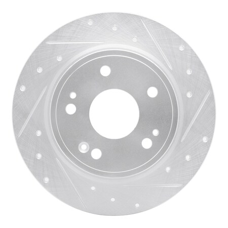 Dynamic Friction Co DFC Brake Rotor - Drilled and Slotted - Silver 631-59071R